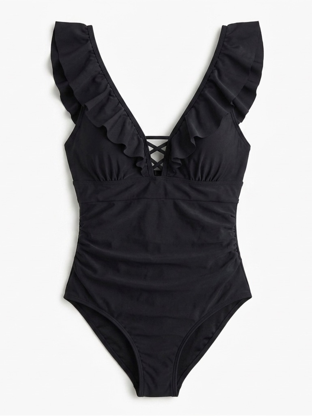 NWT CUPSHE Women's V Neck Monokini Swimsuit in Black Size S